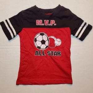 Swiggles Baby Boy Shirt Short Sleeve 4t Red Soccer MVP All-star